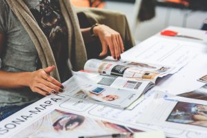 magazine, table, desk